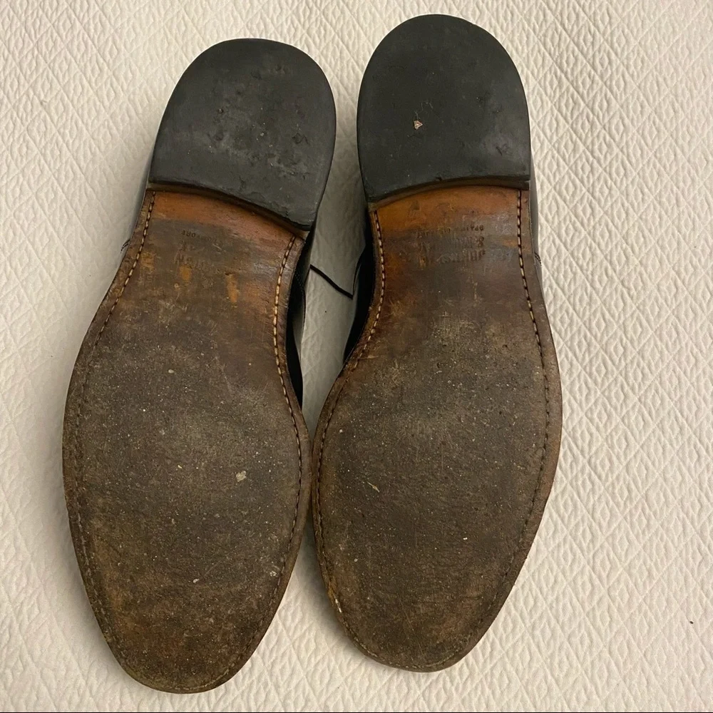 JOHNSTON & MURPHY Classic Black Captoe Oxfords